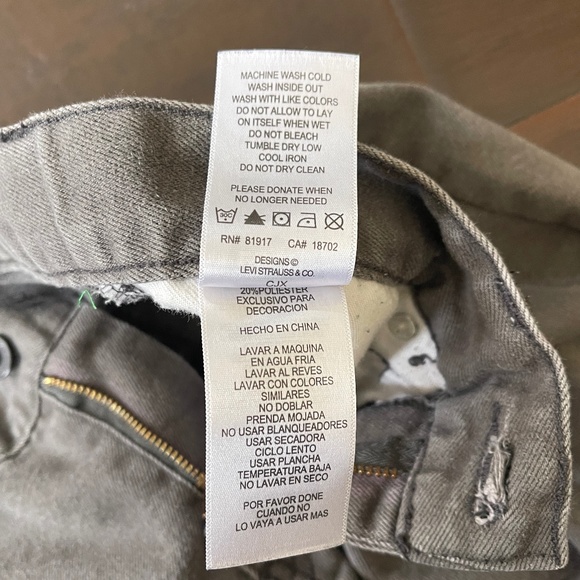 Levi's 511 Slim Boys Men 16 Reg Gray Denim Jeans W28"xL28" - Picture 9 of 9